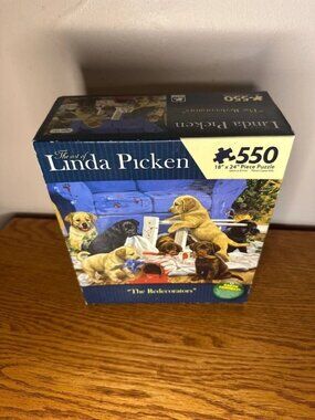 Brand new The Art of Linda Picken 550 Piece Puzzle The Redecorators Labrador Kar